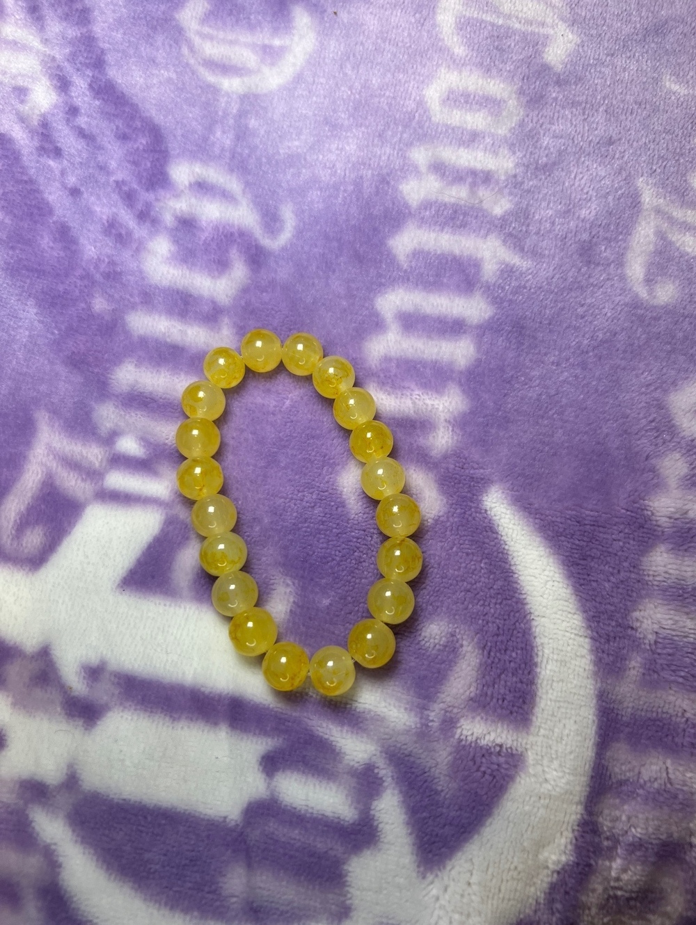 5pc Yellow Clear Glass Beaded Stretch Bracelet Set - Picture 6 of 6